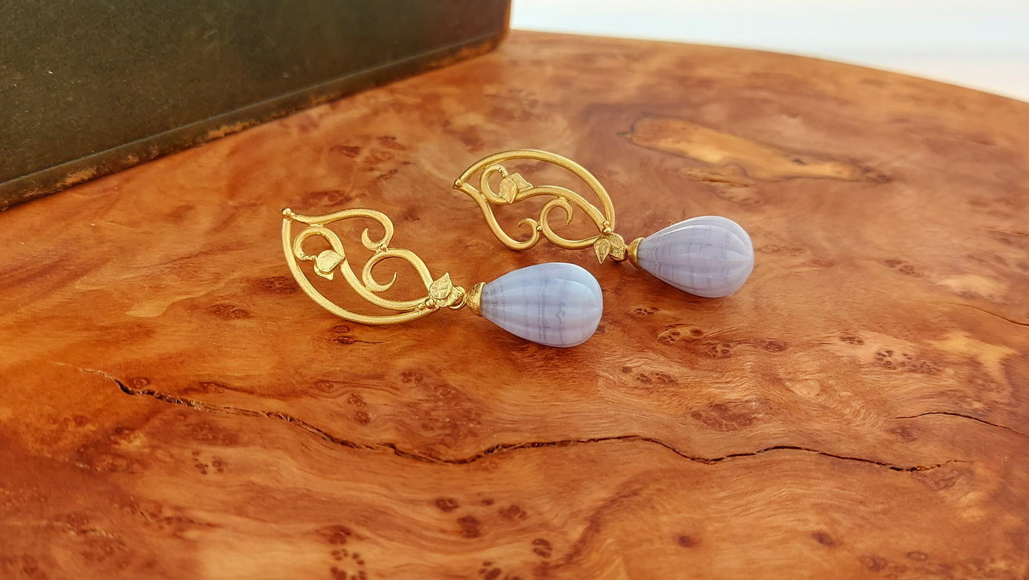 Chalcedony earring attachments