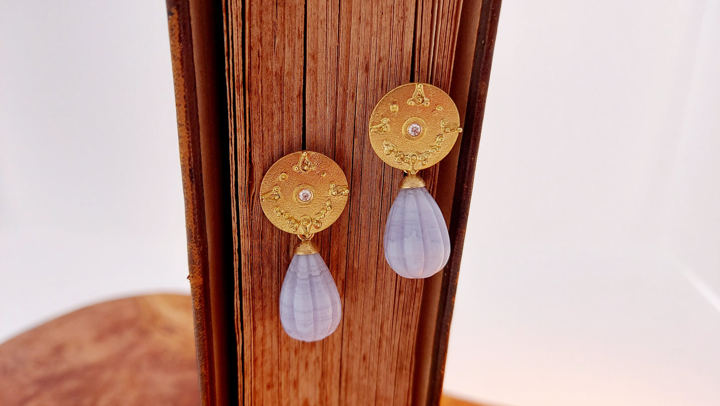 Chalcedony earring attachments